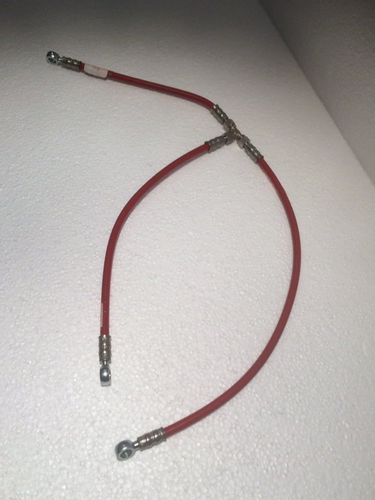 Kart Stahlflex Bremsleitung komplett für Anschluss an 2 Bremssättel hinten 25x36x46mm