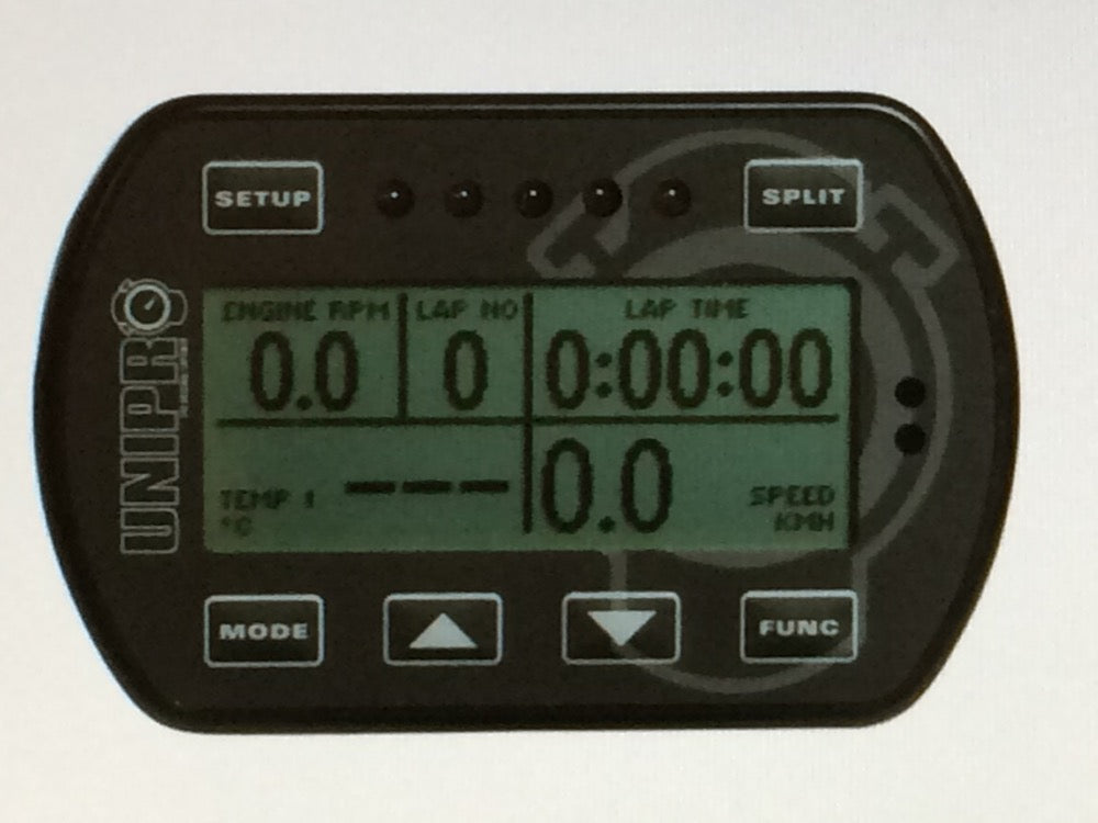 Unipro Laptimer Kit mit Empfänger/Geschwindigkeitssensor/Temperatursensor/Drehzahlsensor
