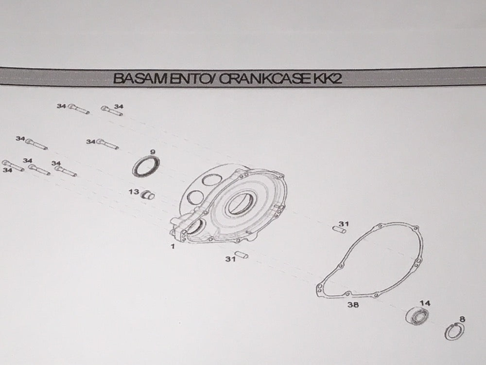 1. Modena KK2 125ccm Kupplungsgehäusedeckel