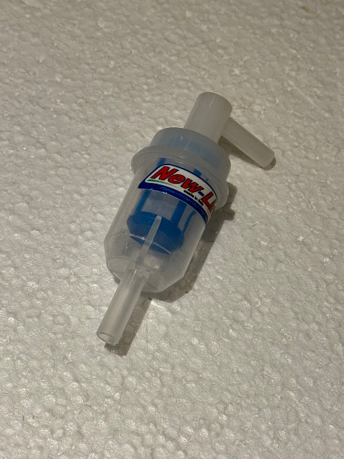 New Line Kart Benzinfilter Groß mit Kunststofffilter und 90° Anschluss