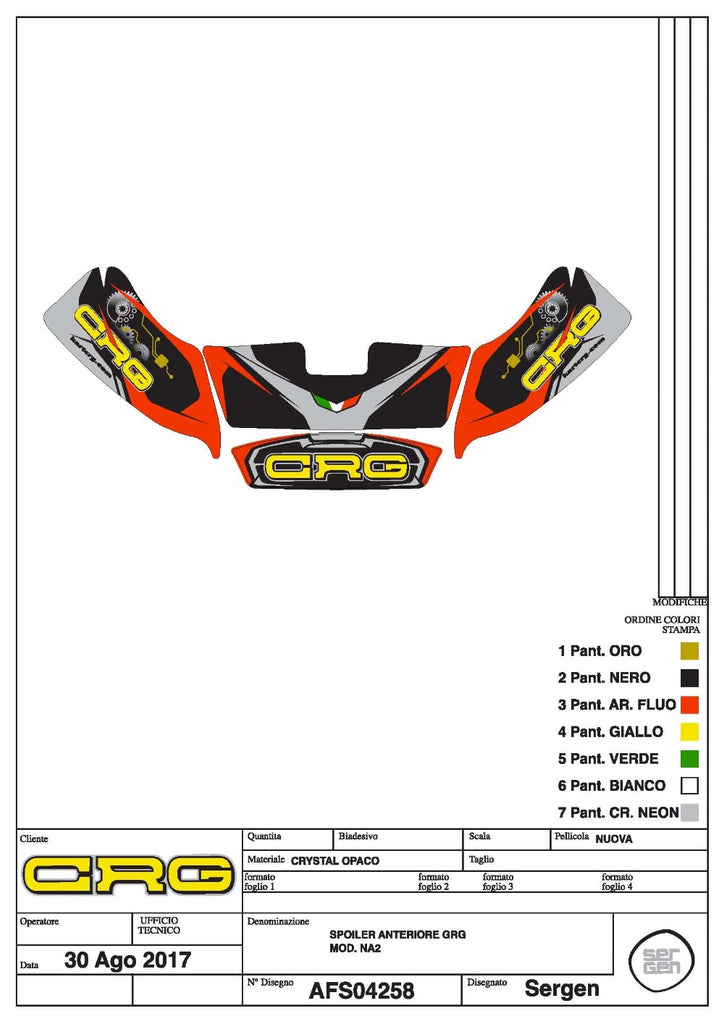 CRG Kart Sticker-Set Frontspoiler NA2 - 2018