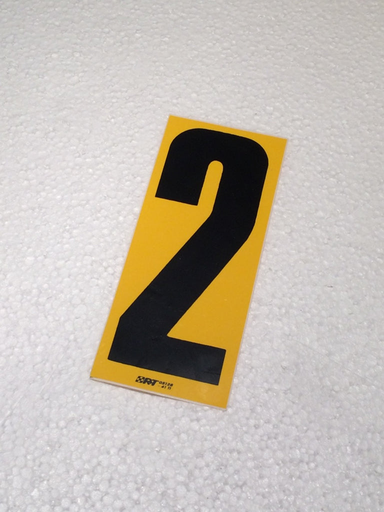 Kart Startnummer Schwarz mit gelbem Hintergrund