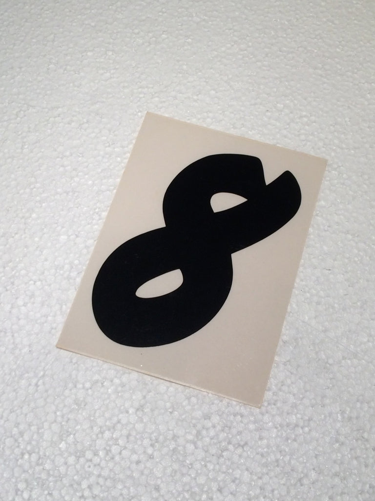 Kart Startnummer geschwungen Schwarz mit transparentem Hintergrund