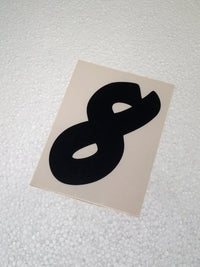 Kart Startnummer geschwungen Schwarz mit transparentem Hintergrund