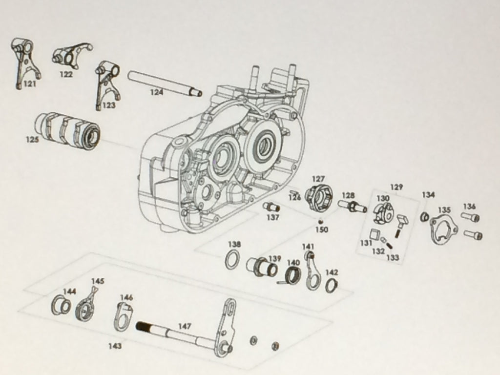 143. Maxter MXO/MXV 125ccm Schaltung - Schaltwelle komplett