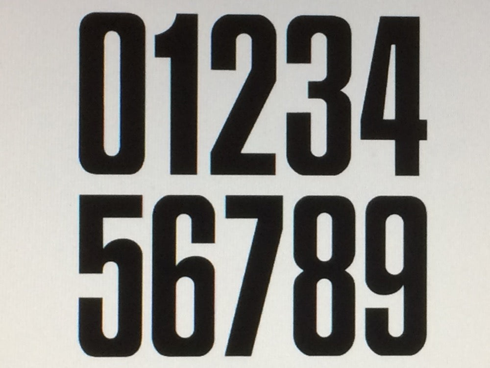 Kart Startnummer Schwarz mit transparentem Hintergrund